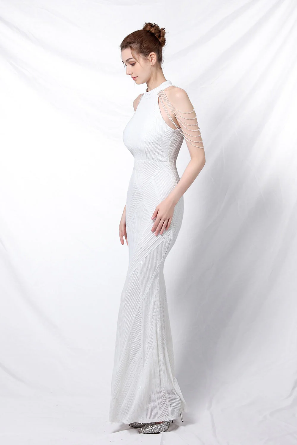 Sequin Halter Mermaid Maxi Party Dress - Image 9