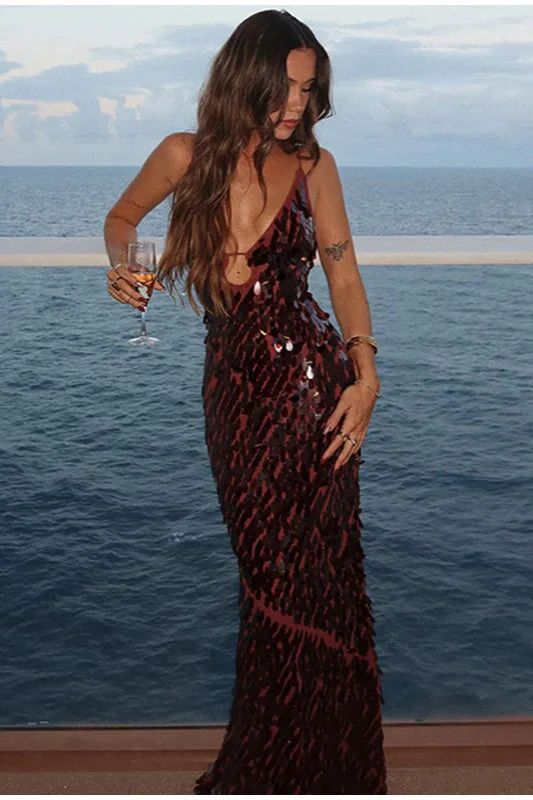 Sequin Hollow Out Boho Dress - Image 8