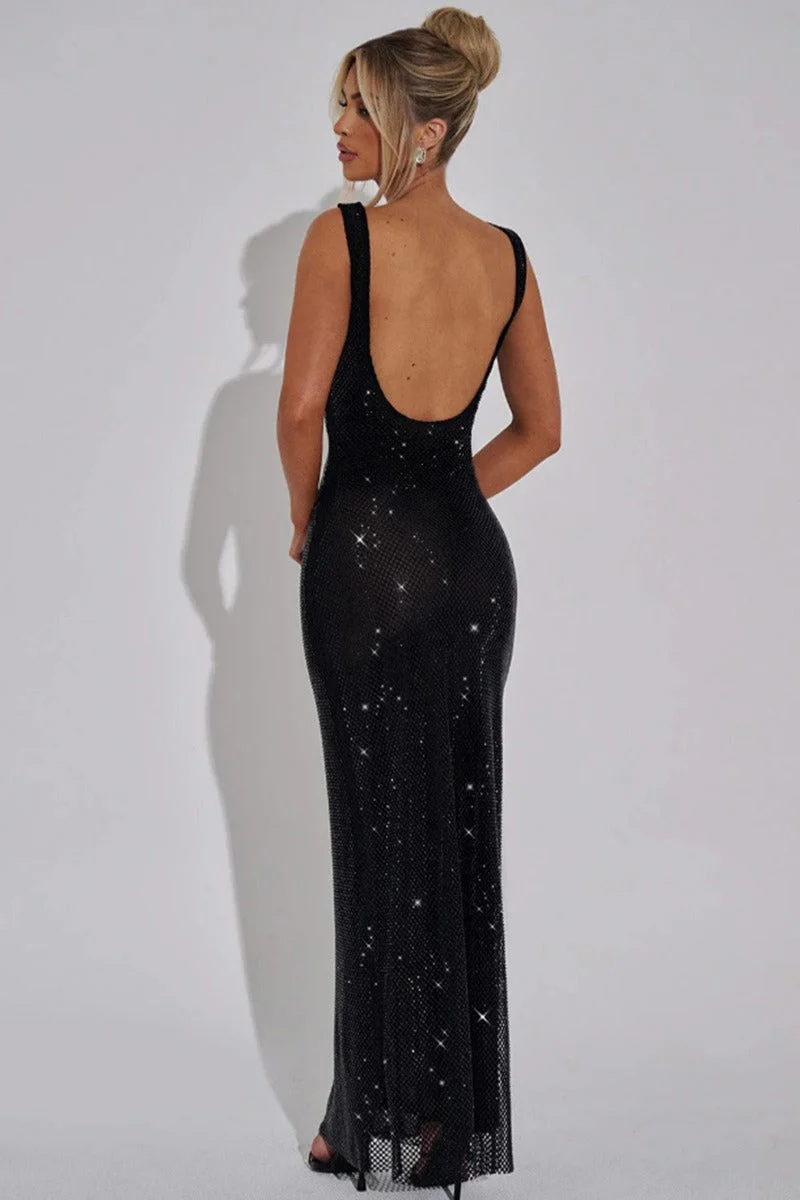 Sequin Rhinestone Bodycon Party Dress - Image 8