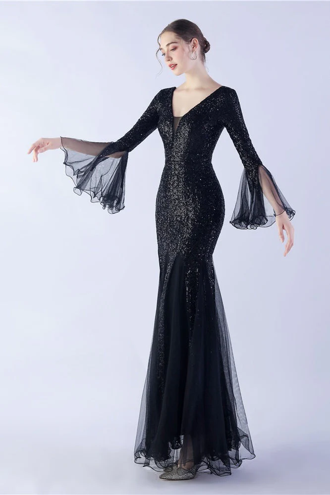 Sequin Ruffled Mesh Party Dress - Image 12