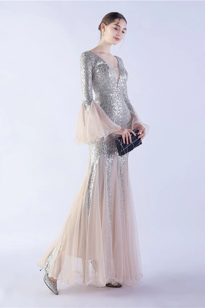 Sequin Ruffled Mesh Party Dress - Image 6