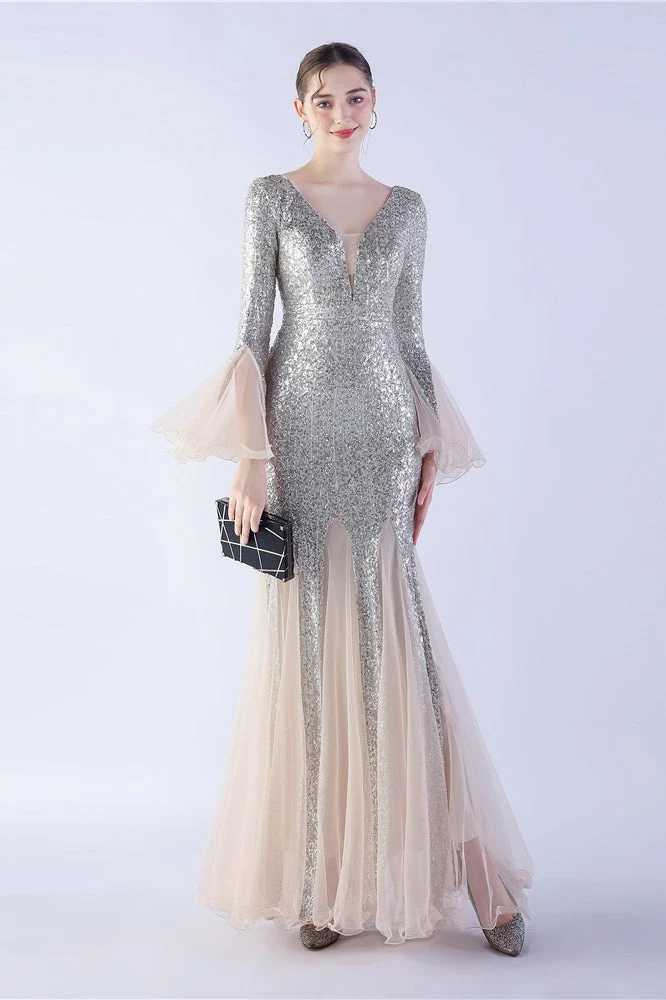 Sequin Ruffled Mesh Party Dress - Image 7