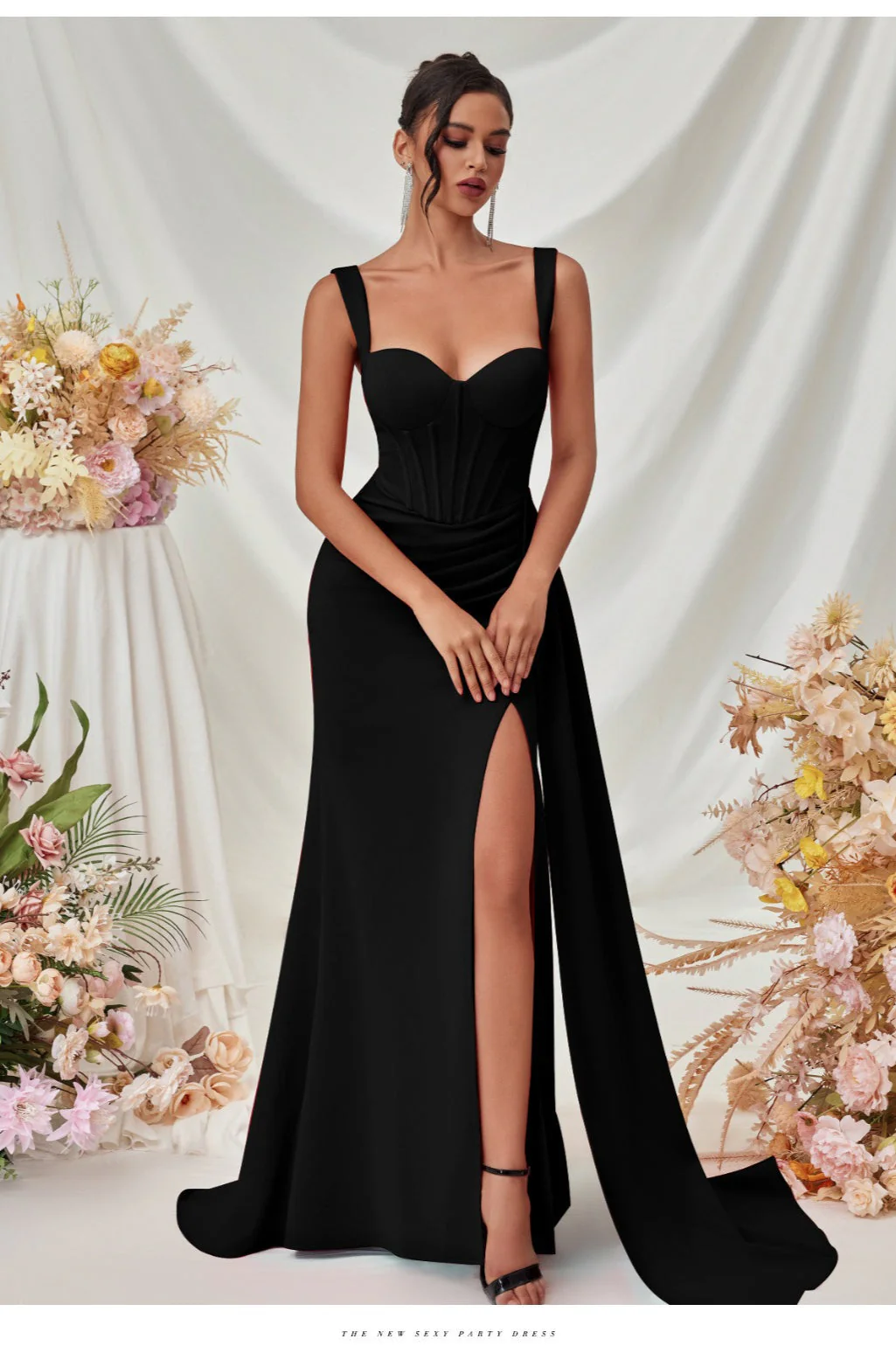 Sexy Bodycon Slit Maxi Party Dress - Image 4