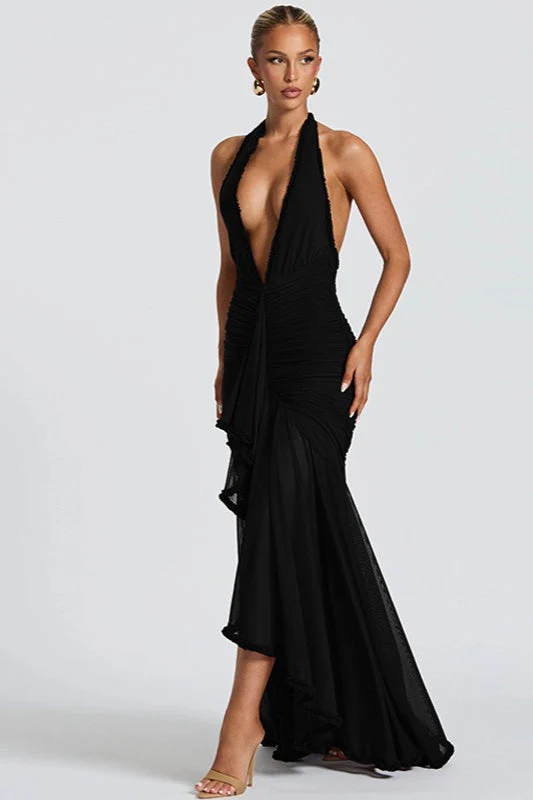 Sexy Deep V Halter Mermaid Party Dress - Image 7
