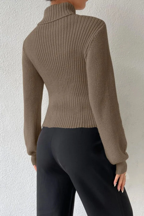 Sexy Hollow Out Turtleneck Sweater - Image 11