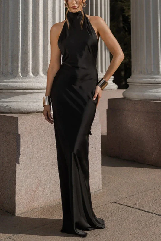 Sexy Satin Backless Sleeveless Party Dress - Image 19