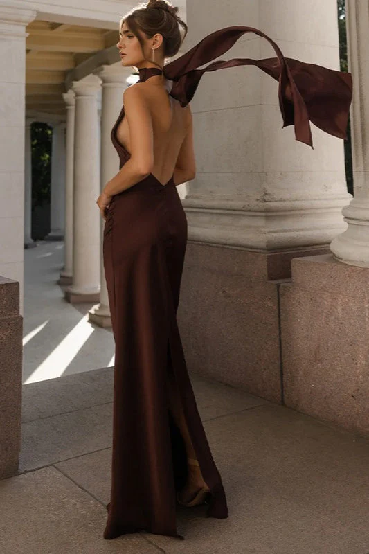 Sexy Satin Backless Sleeveless Party Dress - Image 4