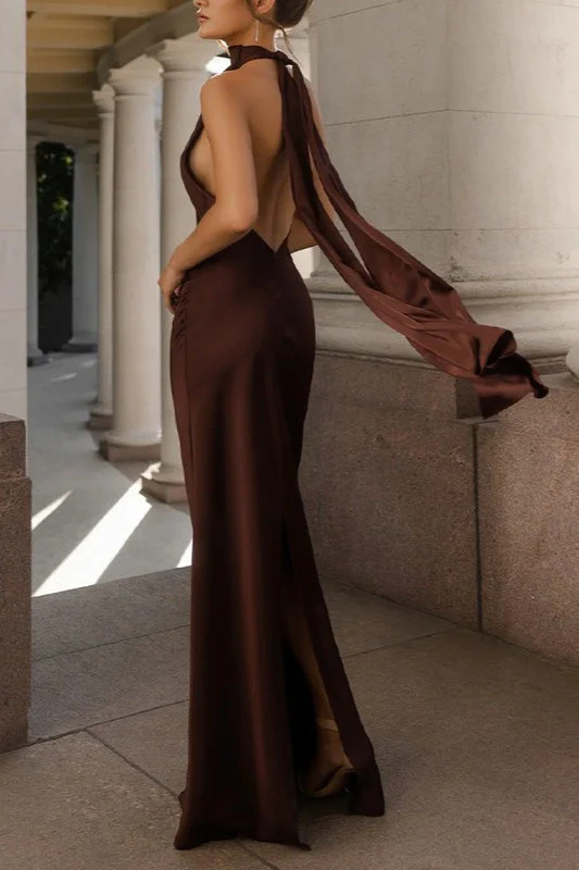 Sexy Satin Backless Sleeveless Party Dress - Image 5