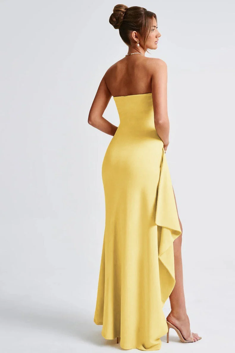Sexy Strapless Slit Evening Party Dress - Image 2