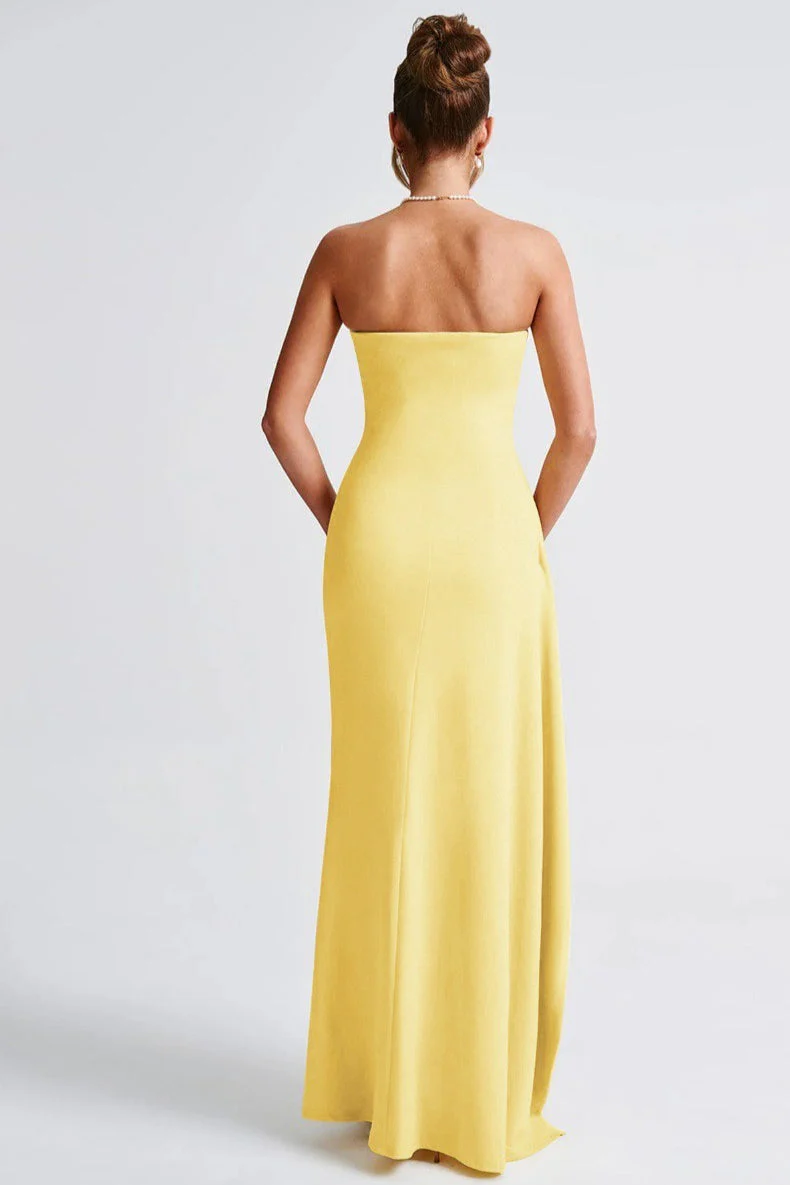 Sexy Strapless Slit Evening Party Dress - Image 3