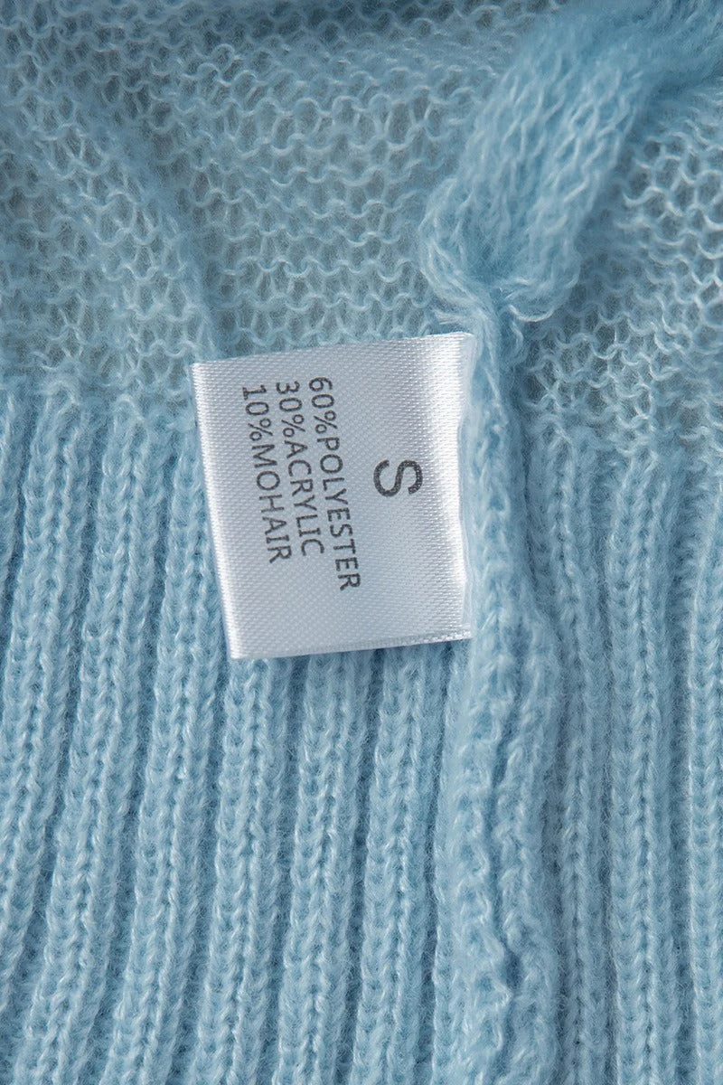 Sheer Blend Round Neck Knit Top - Image 11