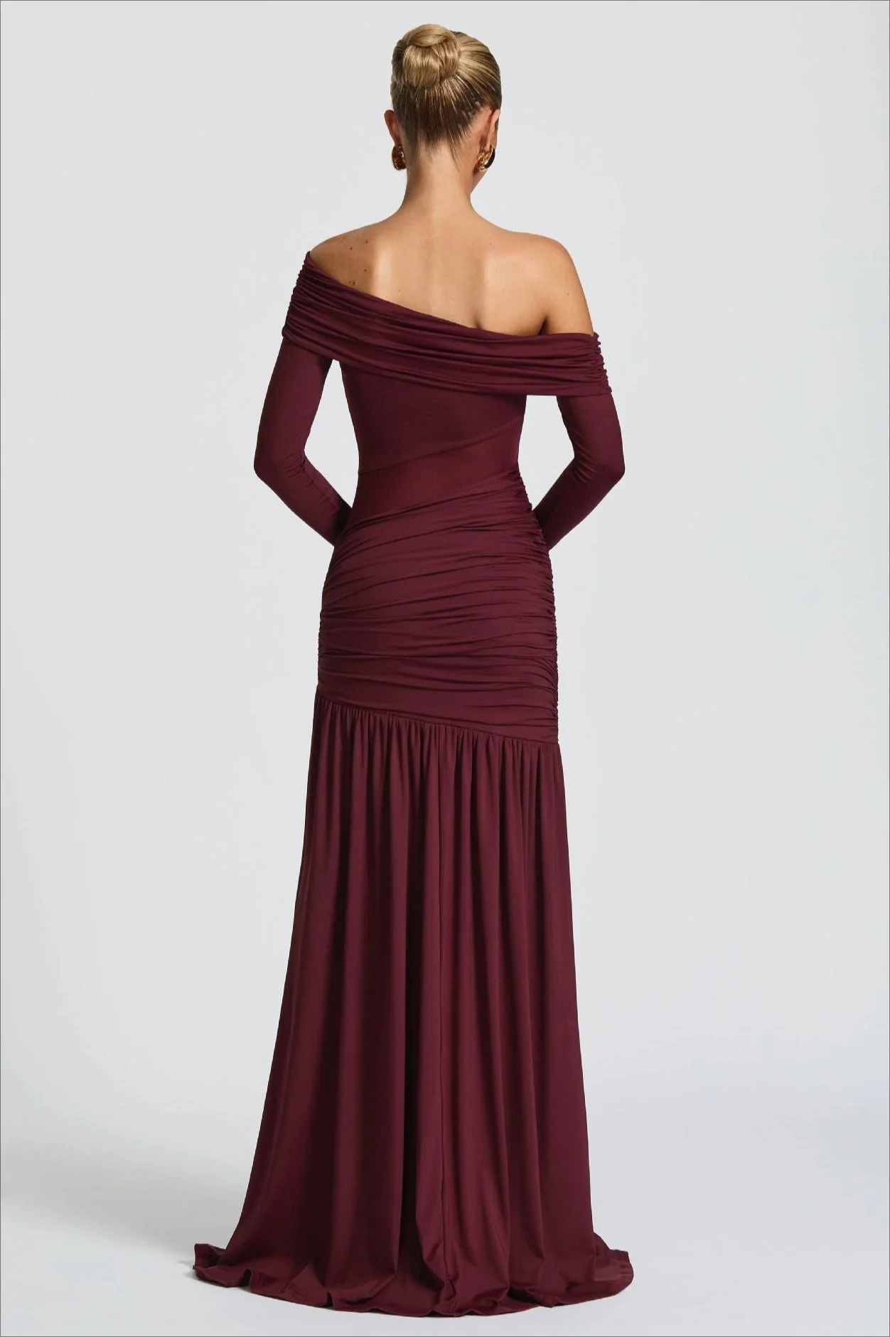 Sheer Pleated Off Shoulder Party Dress - Image 5