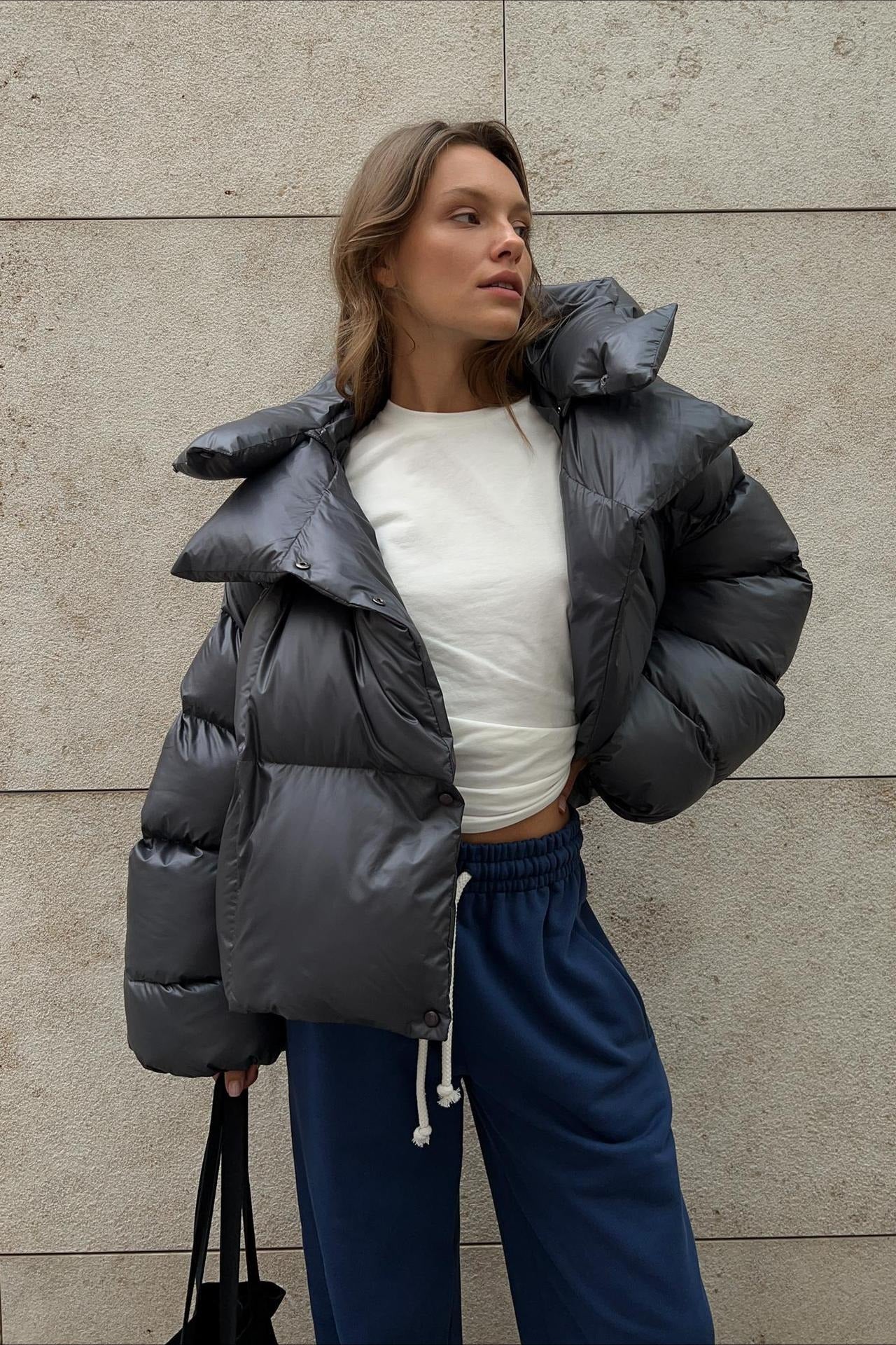 Short Hooded Puffer Jacket - Image 11