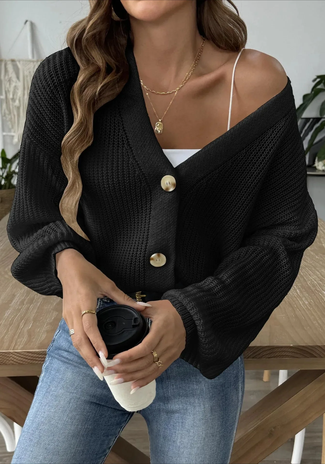 Short Knit Long Sleeve Cardigans - Image 10