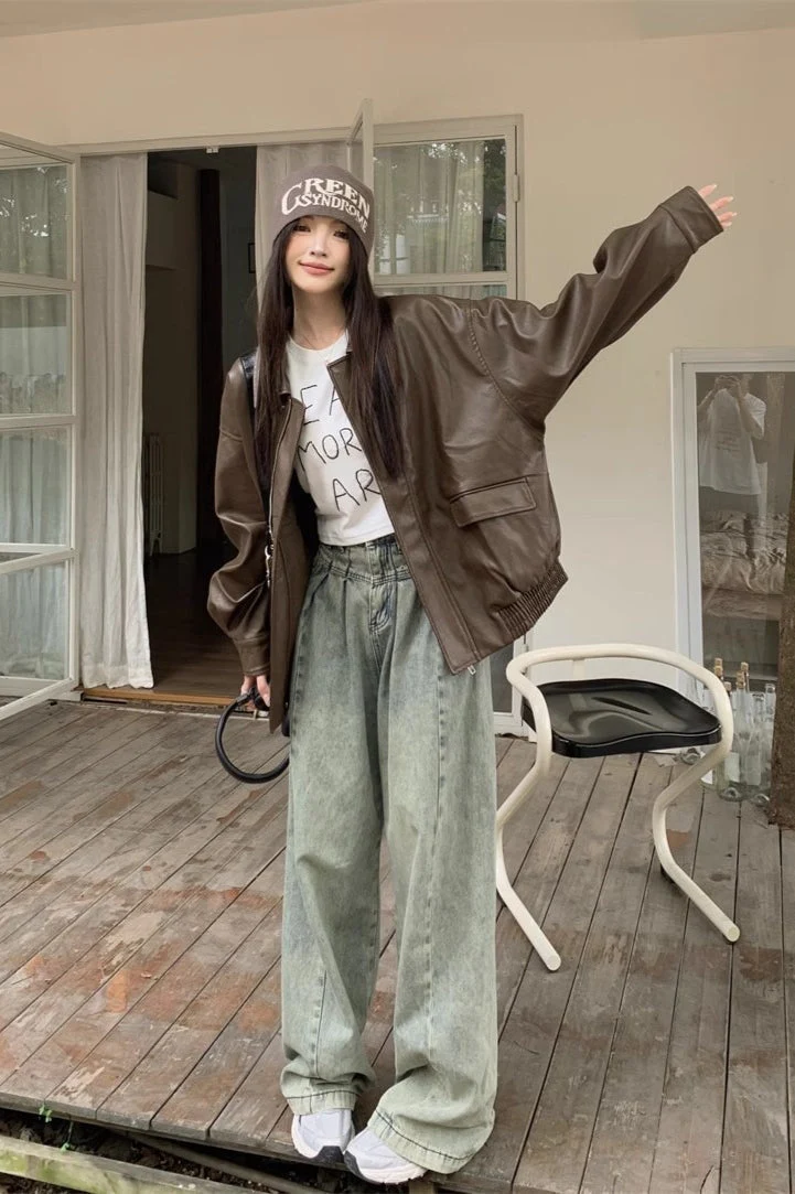 Short Length Oversized Moto Jacket - Image 3