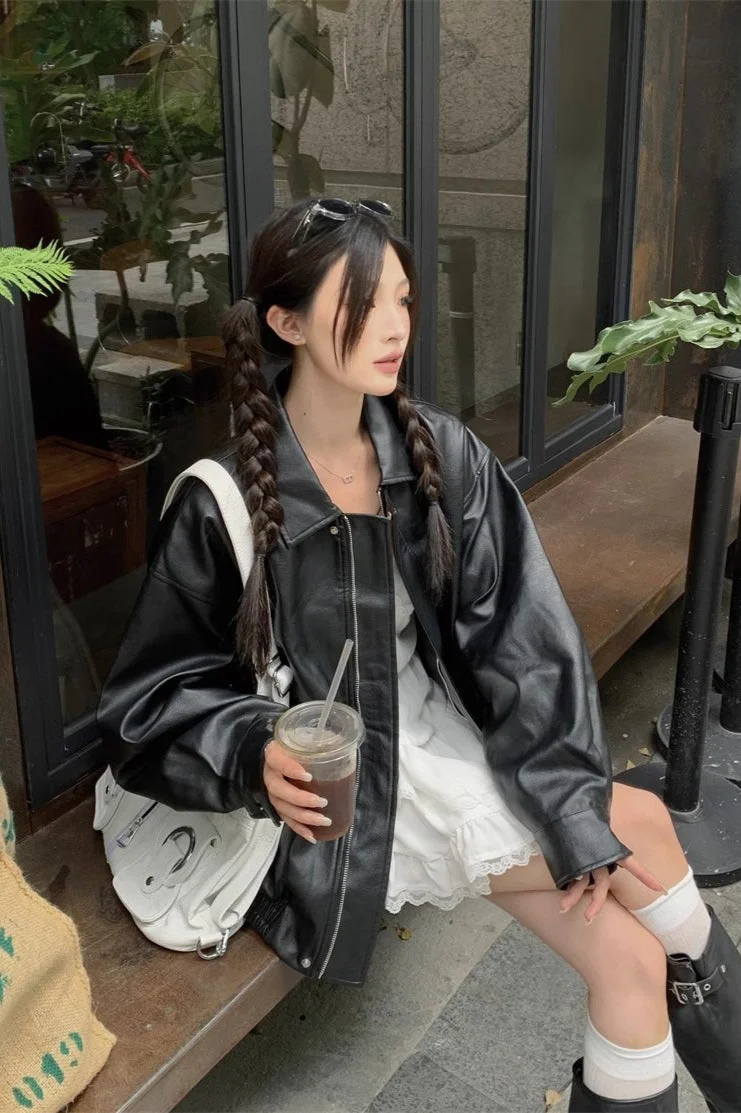 Short Length Oversized Moto Jacket - Image 6