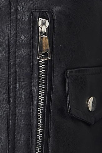 Short PU Leather Zip Jacket - Image 6