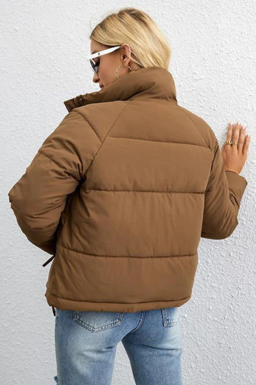Short Stand Collar Puffer Coat - Image 5