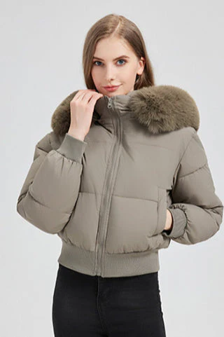 Short Waist Slim Puffer Coat - Image 3