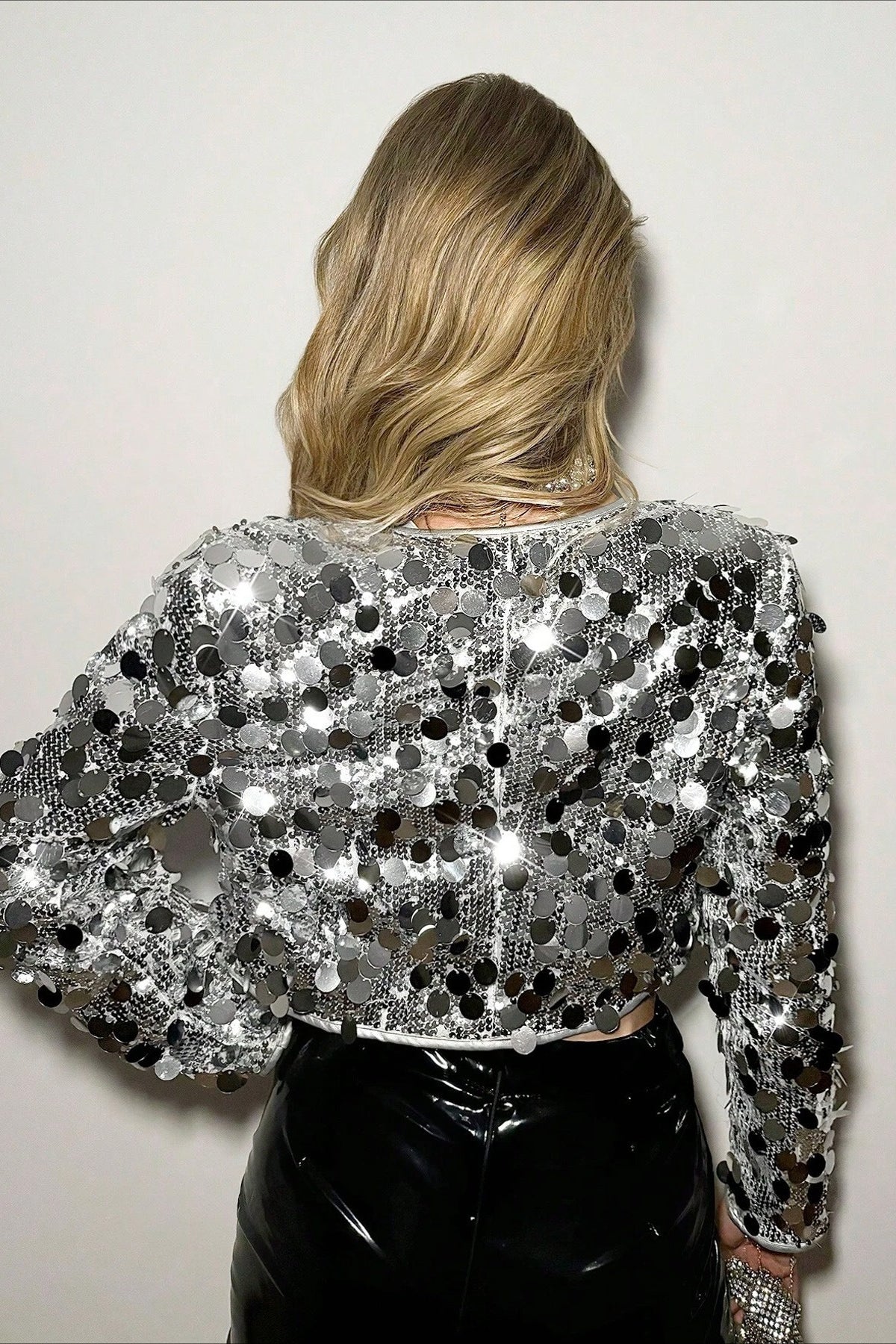 Silver Sequin Fashion Coat - Image 5