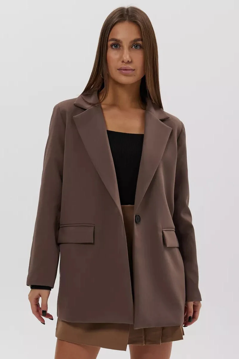Single Button Loose Fit Blazer - Image 4