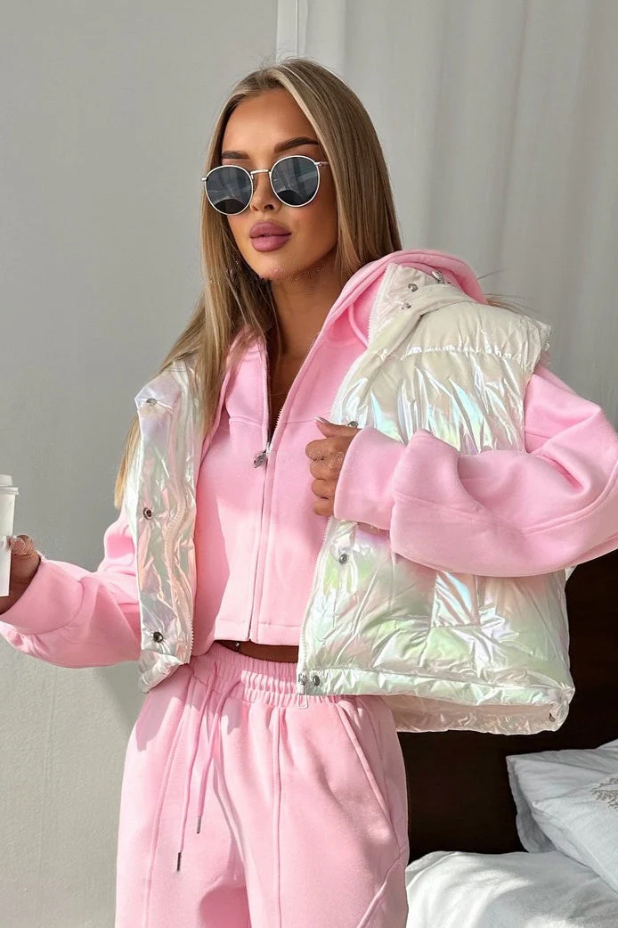 Sleeveless Laser Quilted Puffer Jacket - Image 2