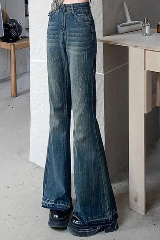 Slim Fit Elastic Bell Bottom Jeans - Image 2