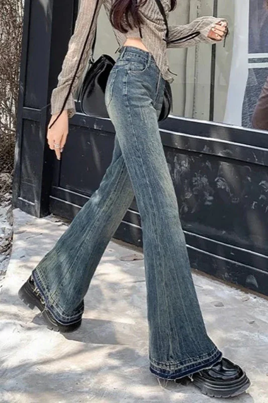 Slim Fit Elastic Bell Bottom Jeans - Image 4