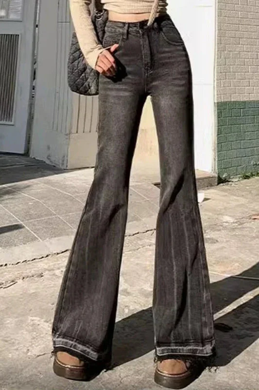Slim Fit Elastic Bell Bottom Jeans - Image 5
