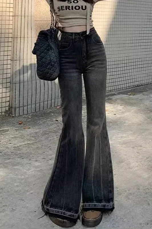 Slim Fit Elastic Bell Bottom Jeans - Image 8