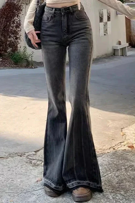 Slim Fit Elastic Bell Bottom Jeans - Image 9