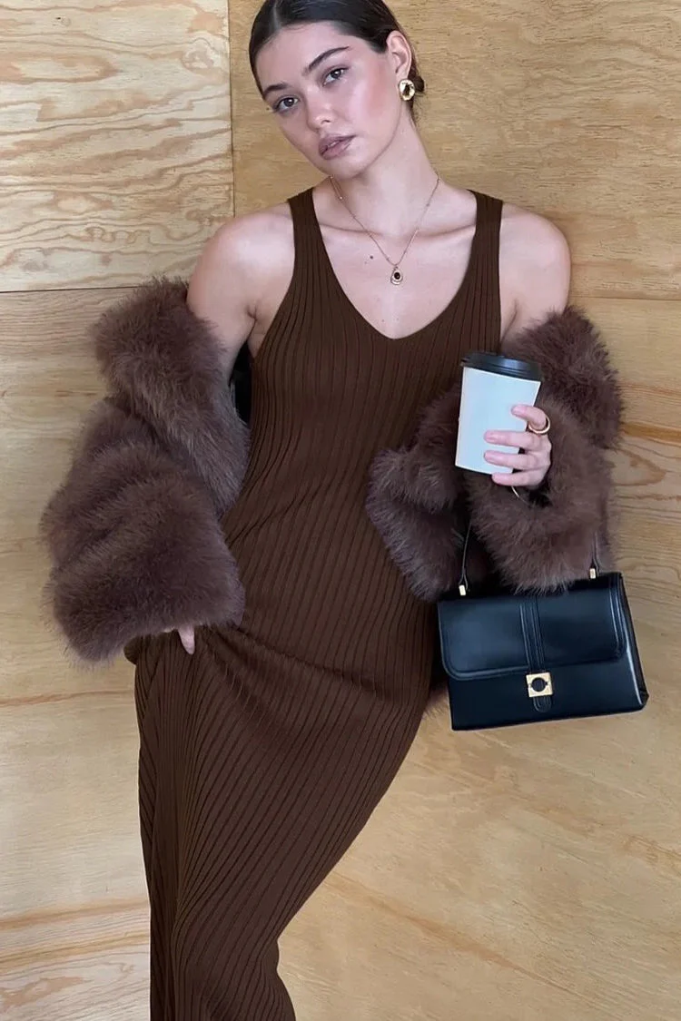 Slim Fit Knit Cami Sweater Dress - Image 3