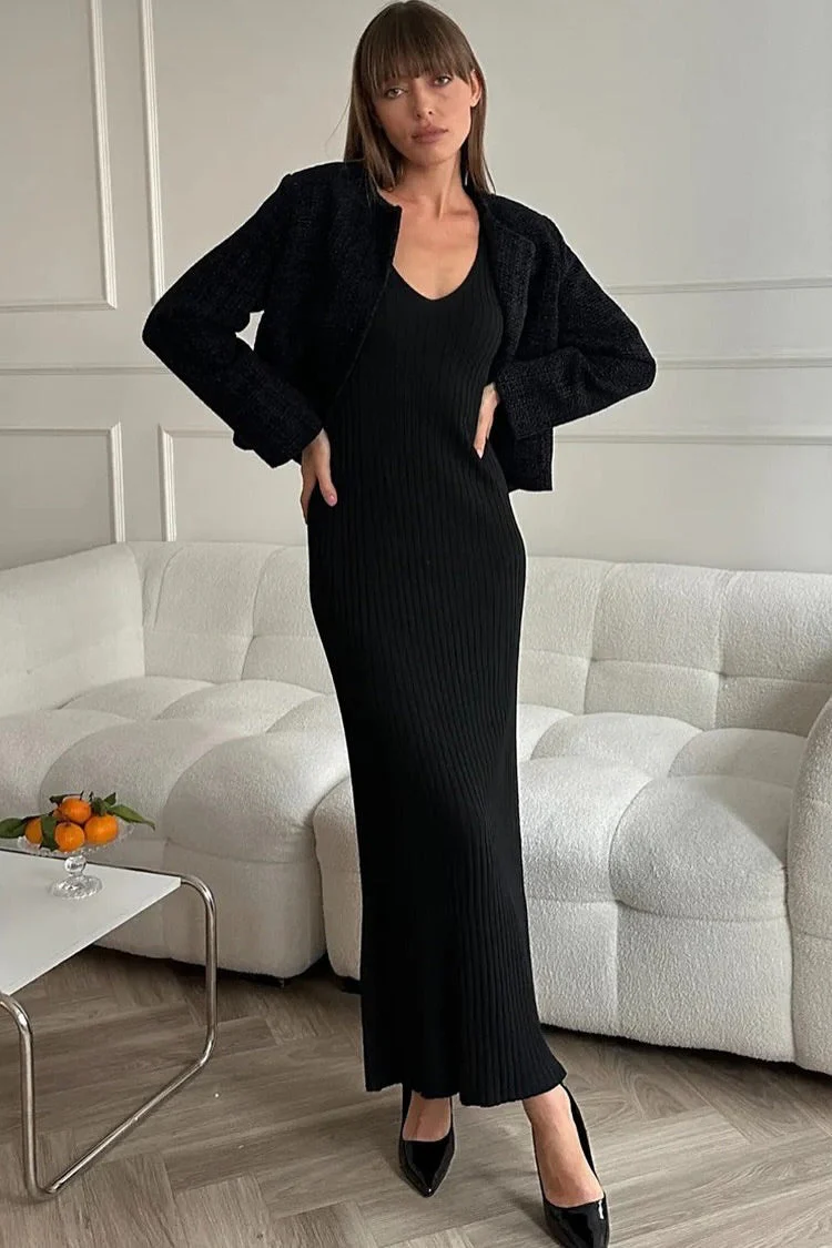 Slim Fit Knit Cami Sweater Dress - Image 7