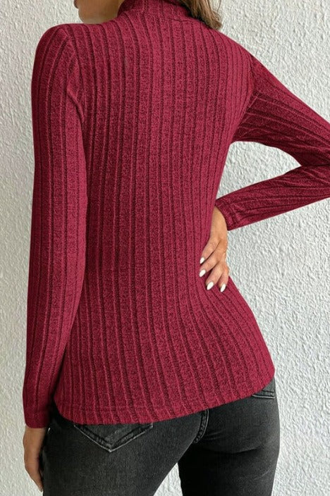 Slim Fit Mock Neck Knit Sweater - Image 23