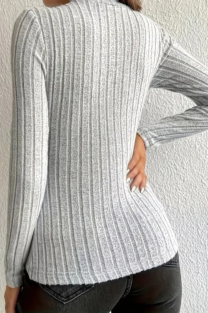 Slim Fit Mock Neck Knit Sweater - Image 5
