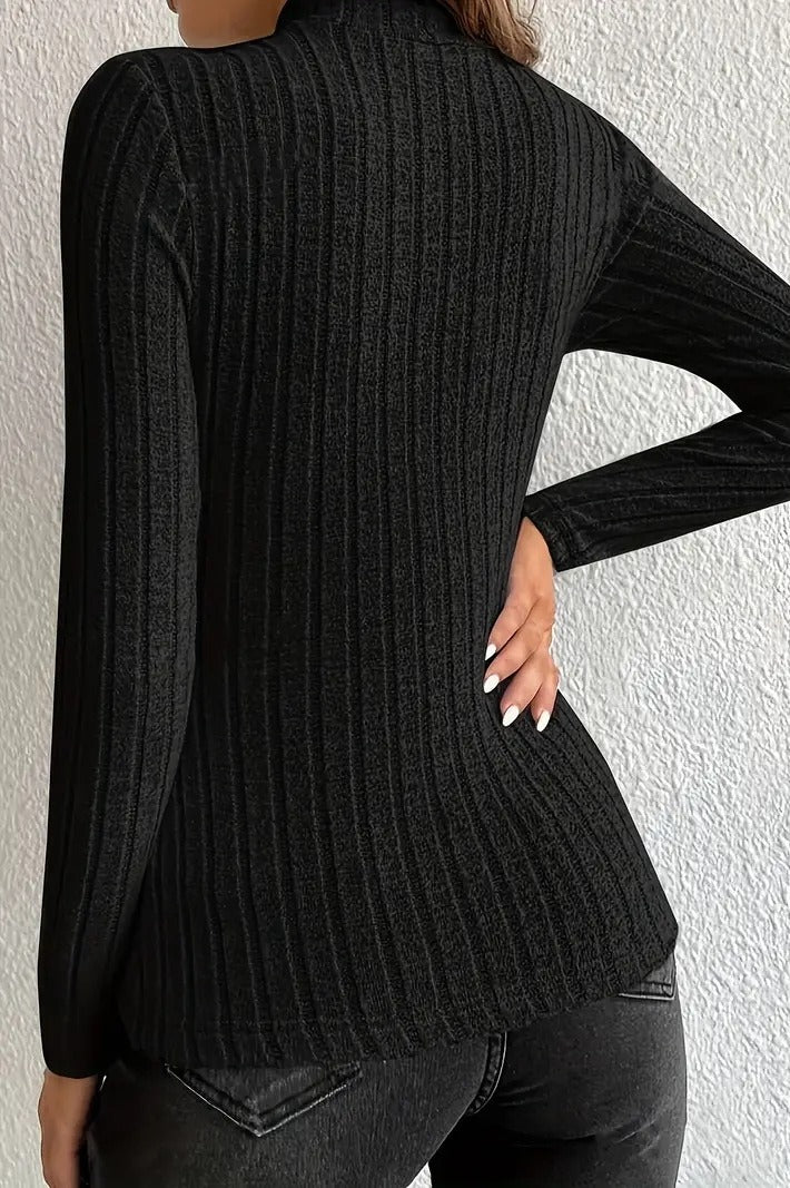 Slim Fit Mock Neck Knit Sweater - Image 9