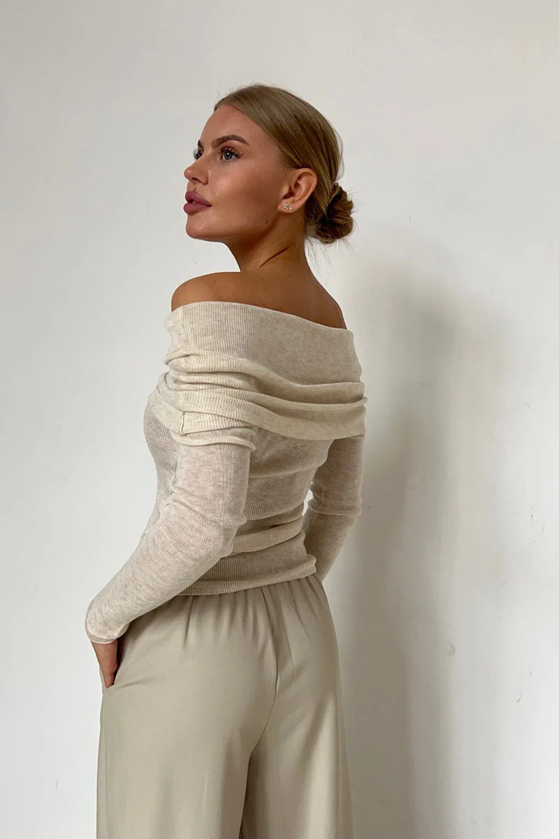 Slim Fit Off-Shoulder Knit Top - Image 10