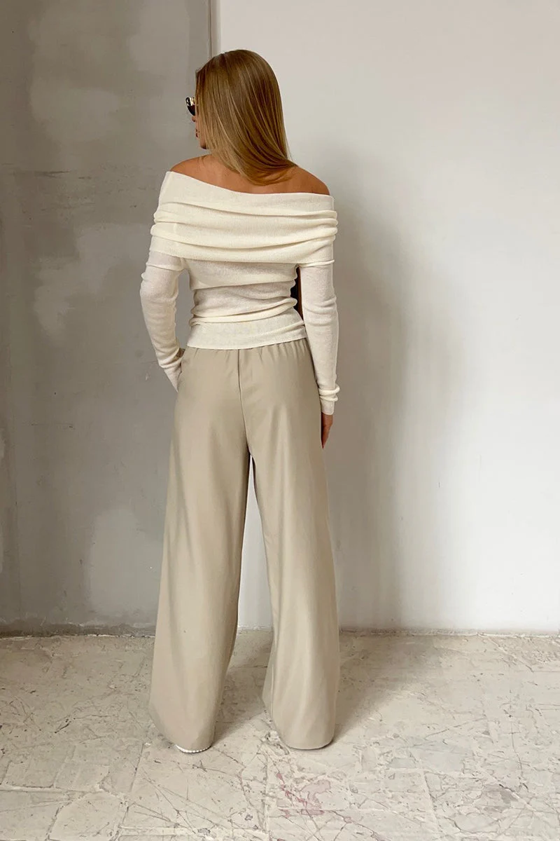 Slim Fit Off-Shoulder Knit Top - Image 17