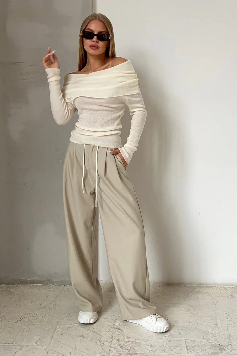 Slim Fit Off-Shoulder Knit Top - Image 19