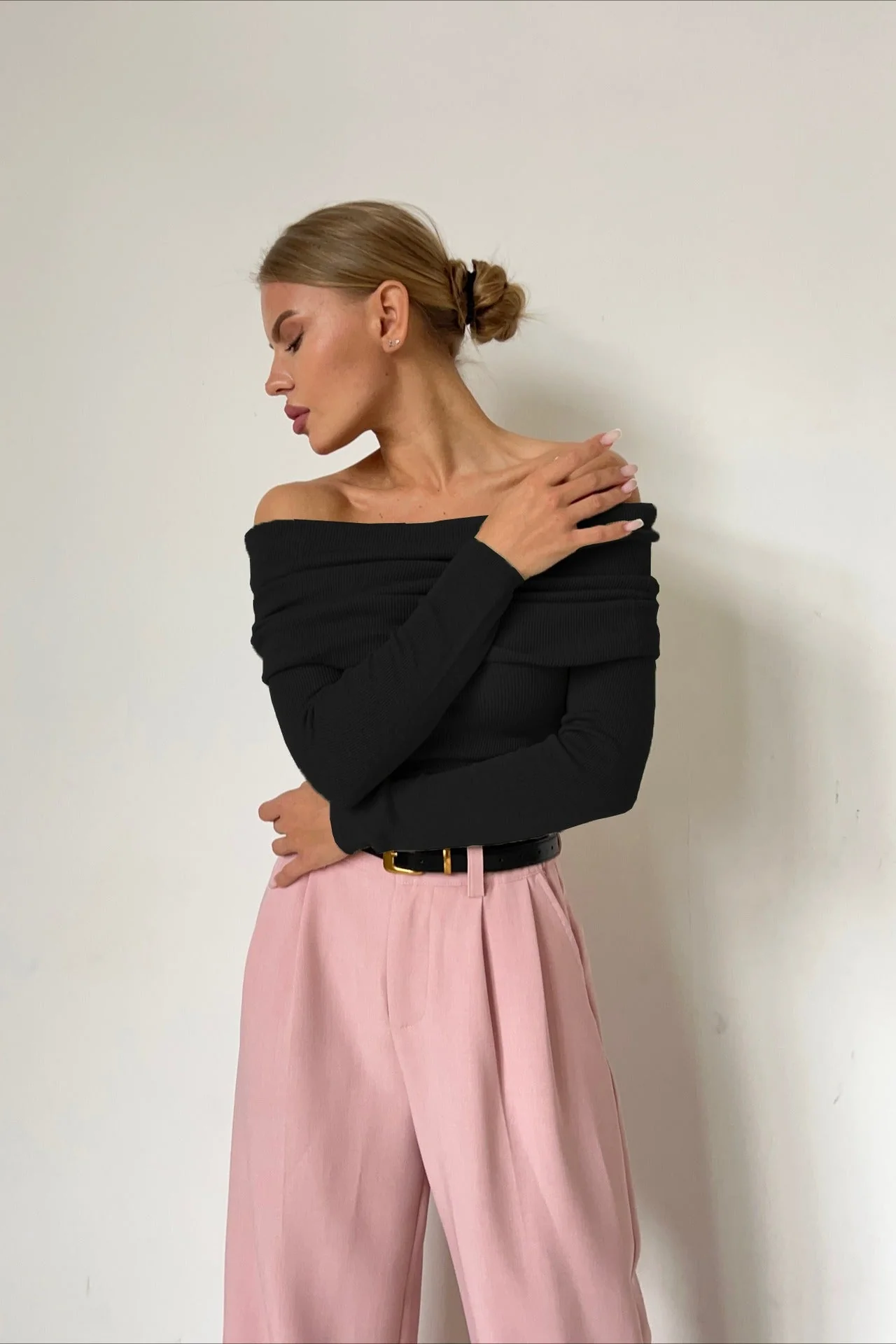 Slim Fit Off-Shoulder Knit Top - Image 21