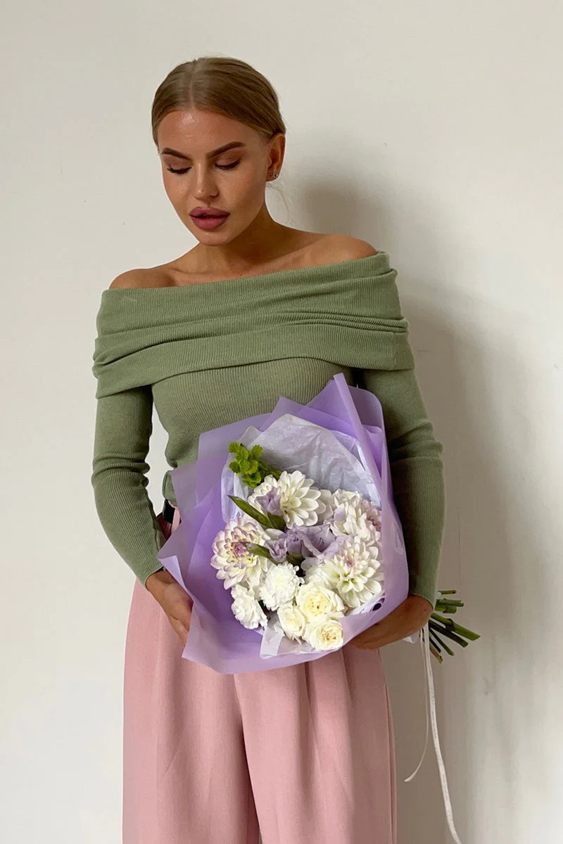 Slim Fit Off-Shoulder Knit Top - Image 4
