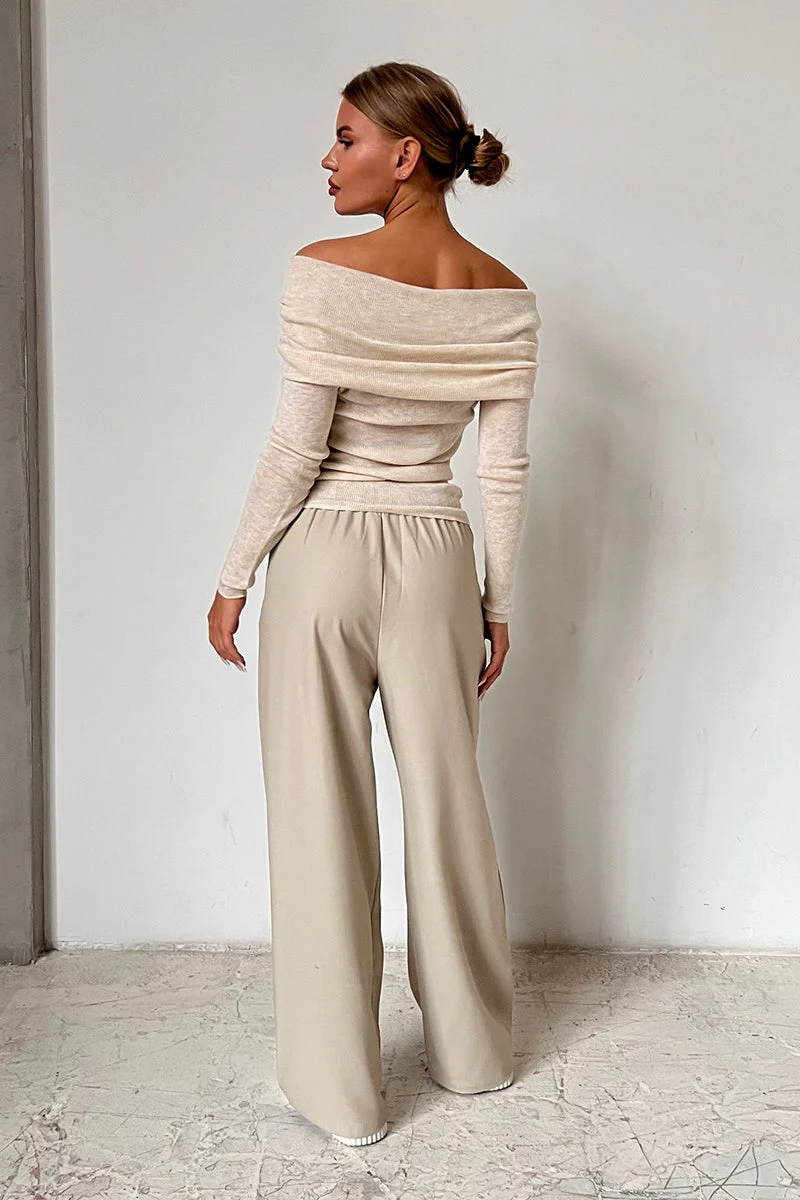 Slim Fit Off-Shoulder Knit Top - Image 8