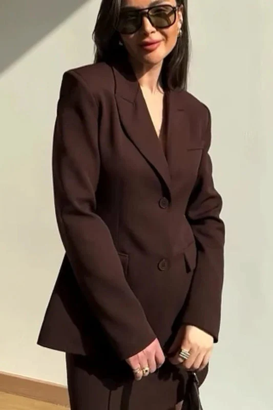 Slim Fit Padded Shoulder Blazer - Image 4