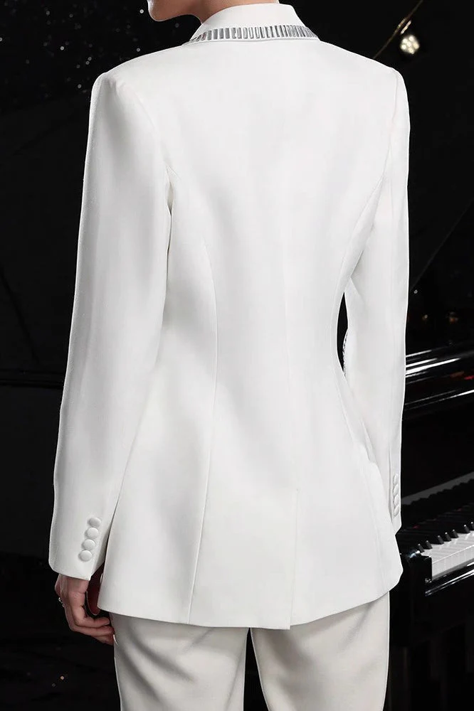 Slim Fit Rhinestone Lapel Blazer - Image 5