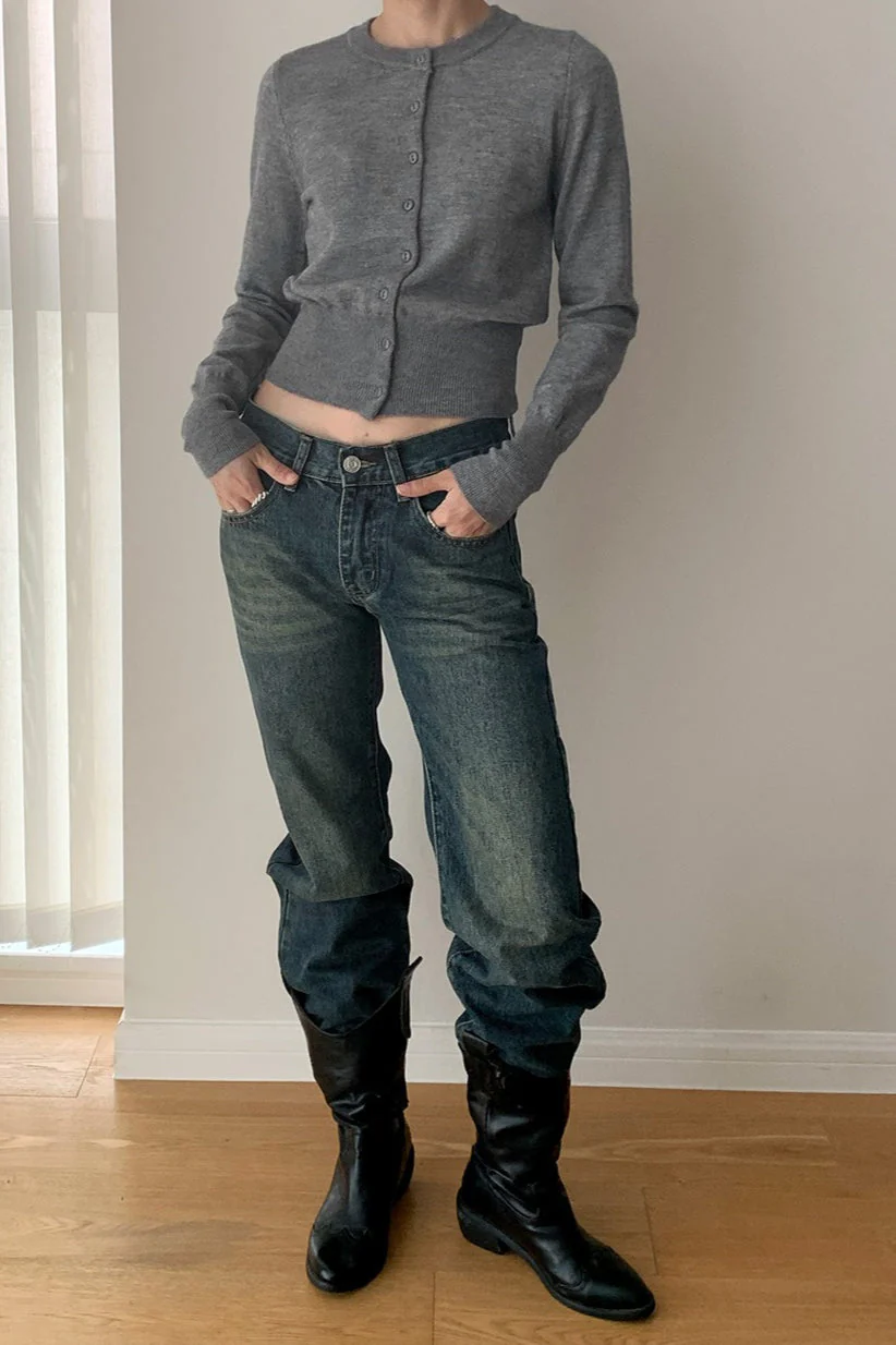 Slim-Fit Round-Neck Knit Cardigan - Image 6