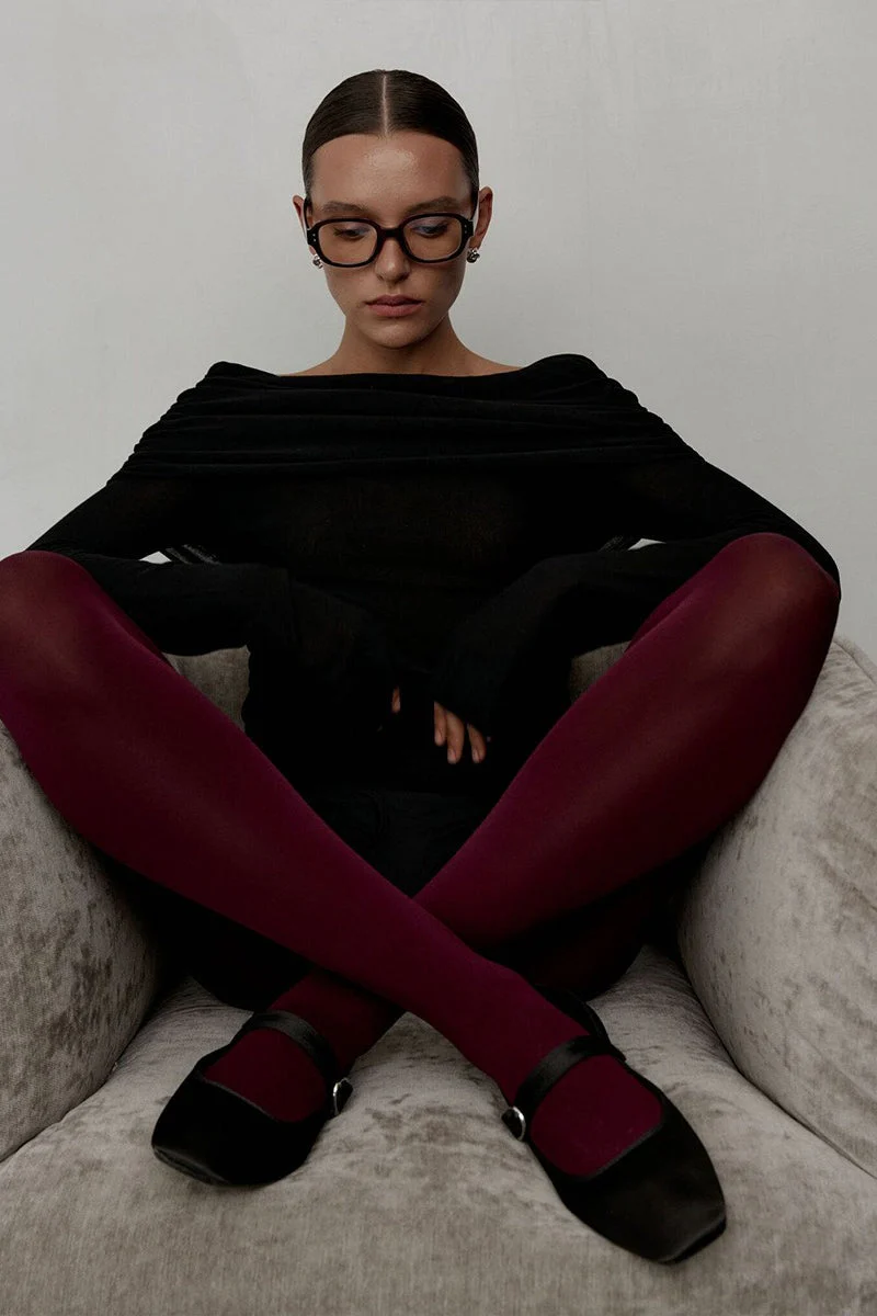 Slim Fit Slit Neck Long Sleeve Knit Top - Image 2