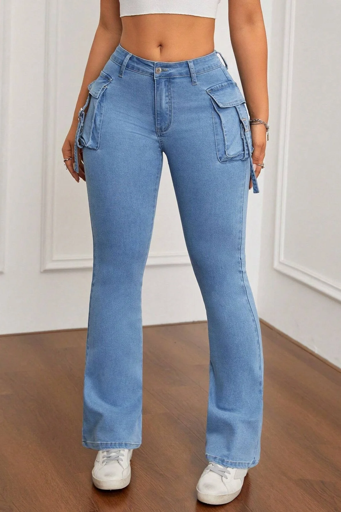 Slim Fit Stretch Flare Jeans - Image 2