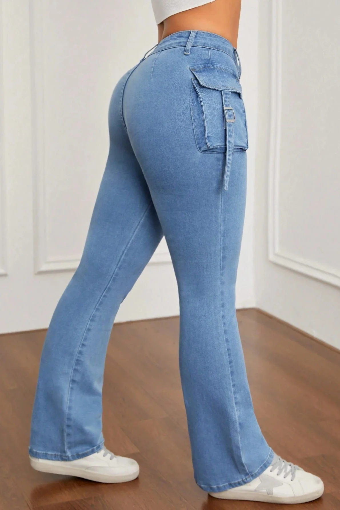 Slim Fit Stretch Flare Jeans - Image 3