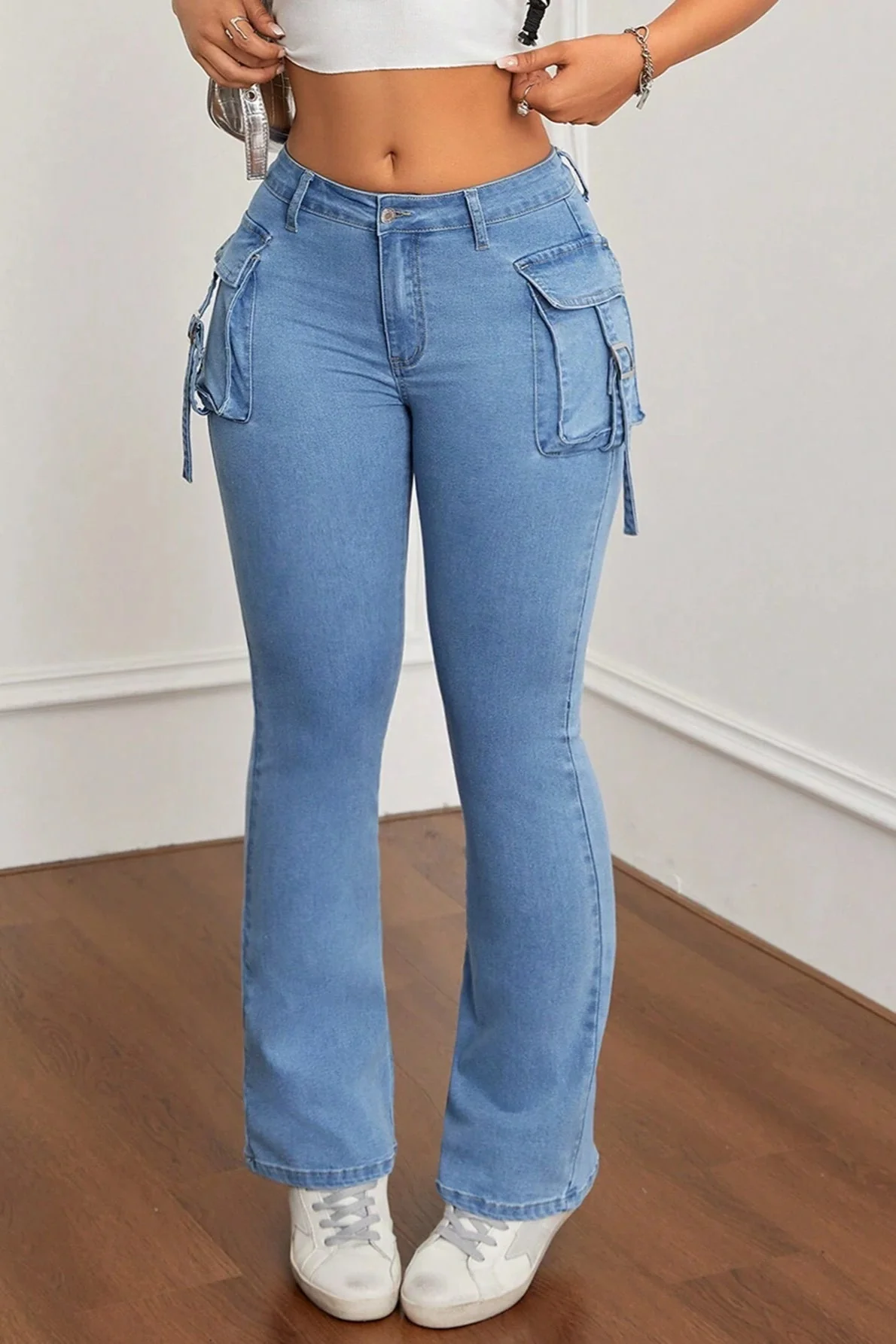 Slim Fit Stretch Flare Jeans - Image 5