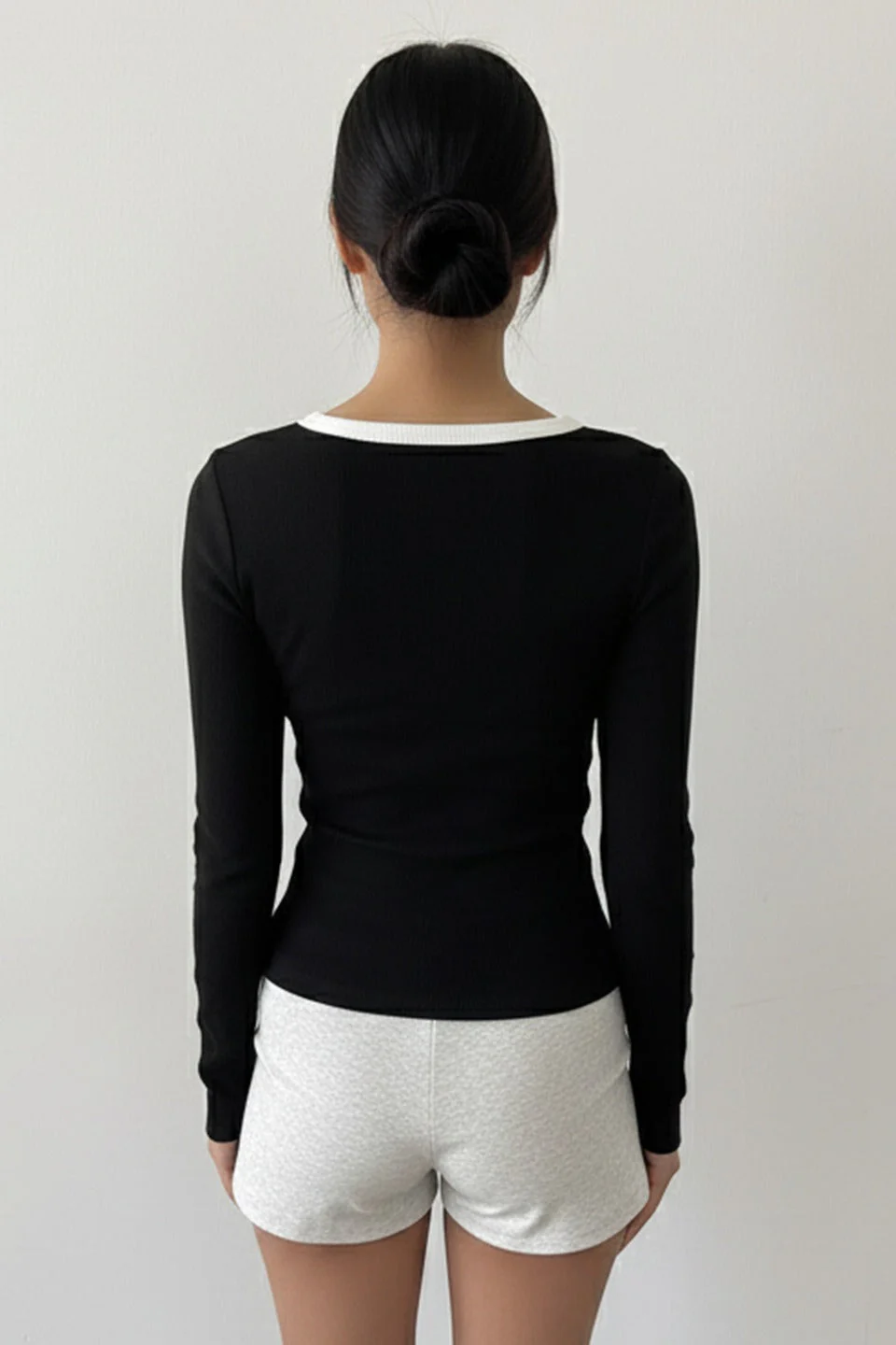 Slim Fit V-Neck Knit Top - Image 5